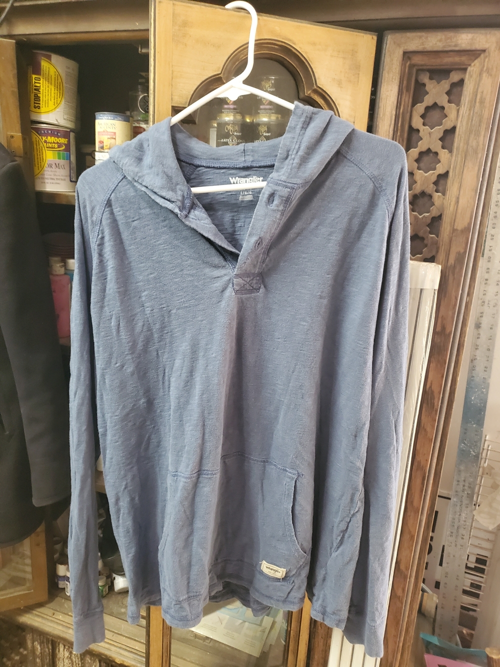 Wrangler Slate Blue Hooded Long-Sleeve Pullover